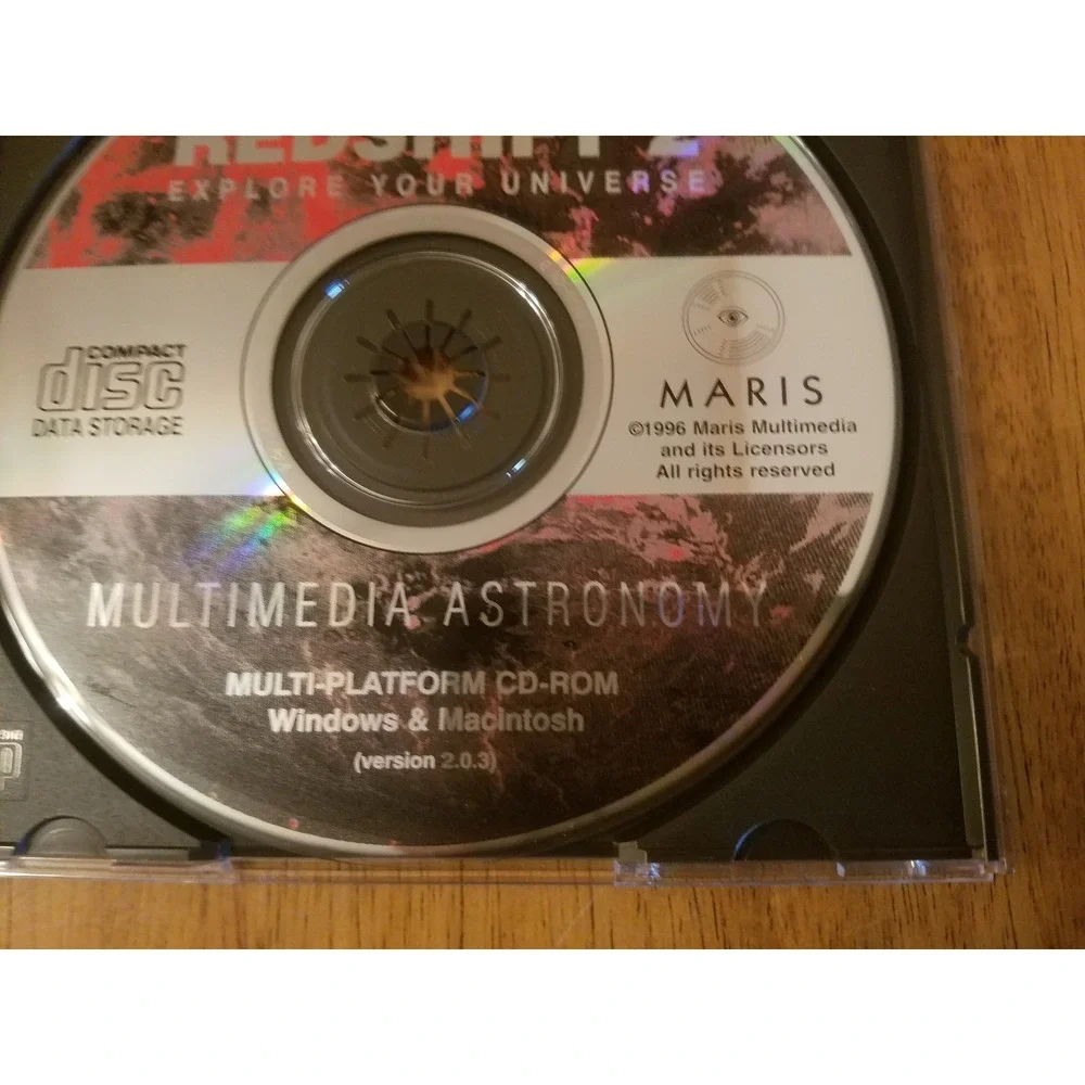 Redshift 2 Explore Your Universe 1996 Computer Software/Pc Video Game